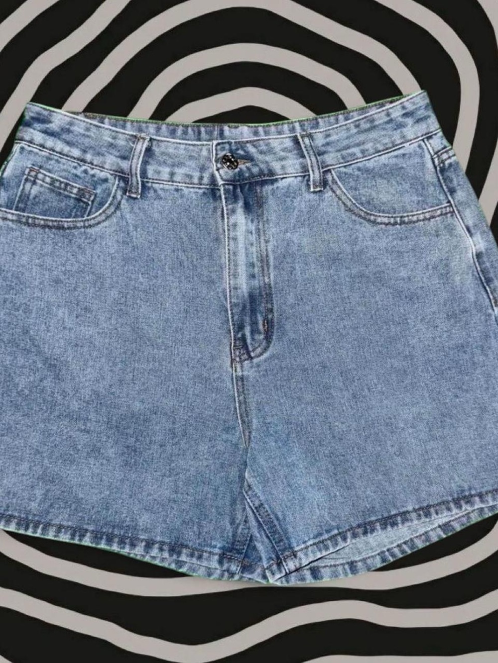 Classic Light Blue High-Rise Denim Shorts